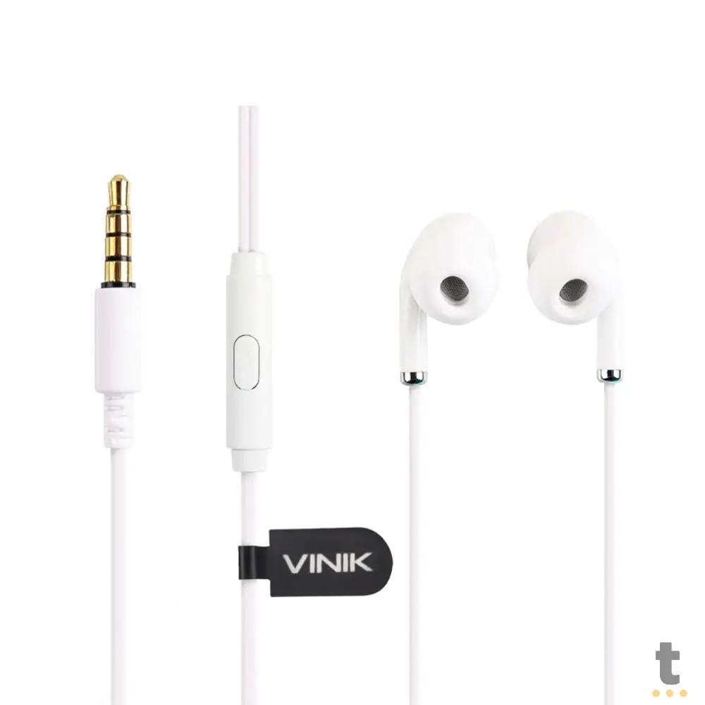 Fone De Ouvido Sound Pods P3 Com Fio Vinik Branco - SP220B Truedata